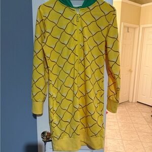 Yellow Pineapple Hoodie Dress